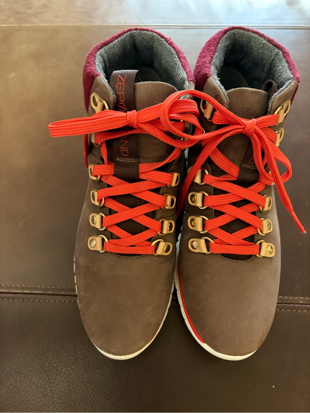 Cole Haan Zerogrand Hiker Boot Brown/Burgundy/Red - size 6